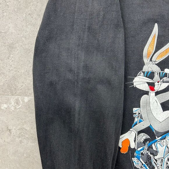 90s Vintage Harley Davidson Graphic Tee Mens XL Long Sleeve Looney Tunes USA - Picture 10 of 13